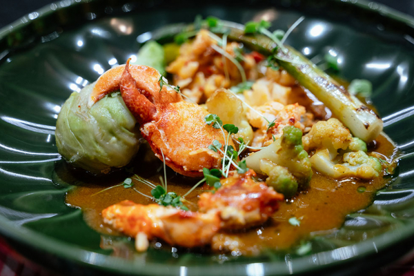 Blue Lobster "Fricassee" & Iberico Pork Stuffed Cabbage